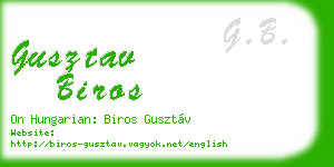 gusztav biros business card