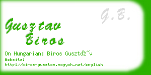 gusztav biros business card